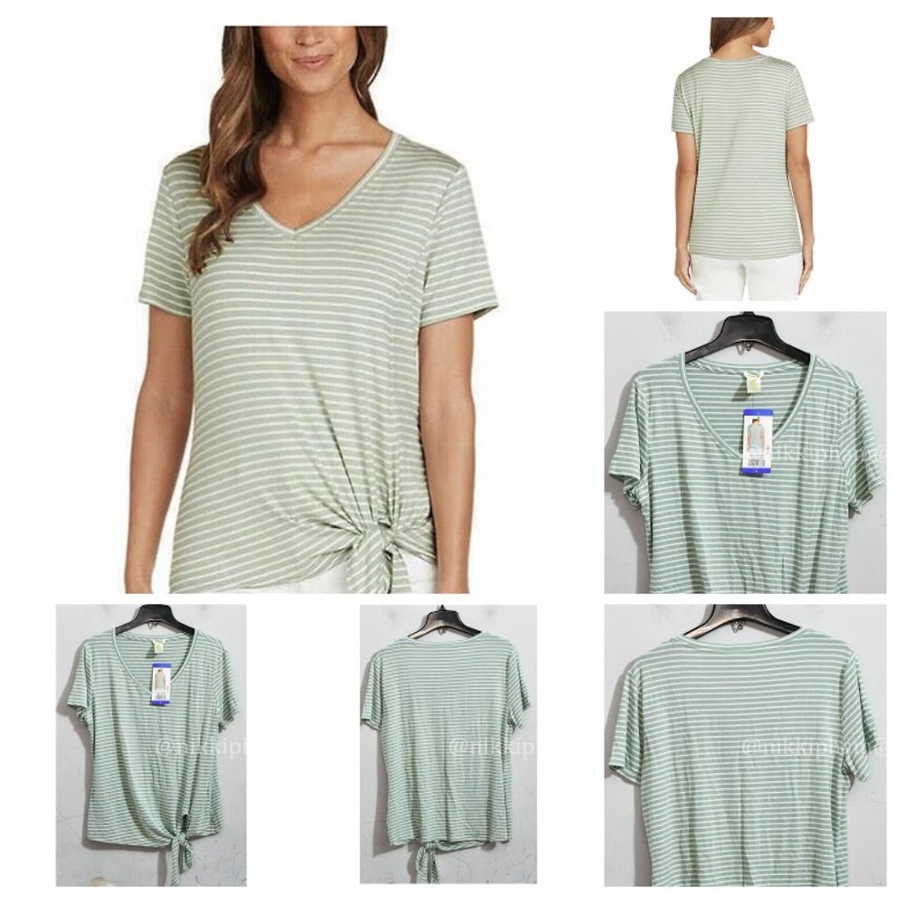 Matty Ladies' V-Neck Tee Shirt Top Short Sleeve Lightweight - Picture 1 of 5